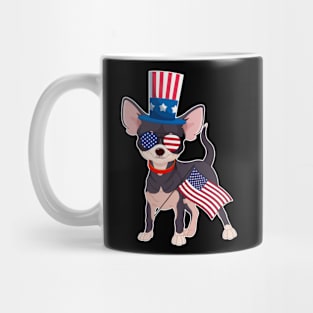 Chihuahua Uncle Sam Hat Sunglasses Usa Flag 4th Of July Mug